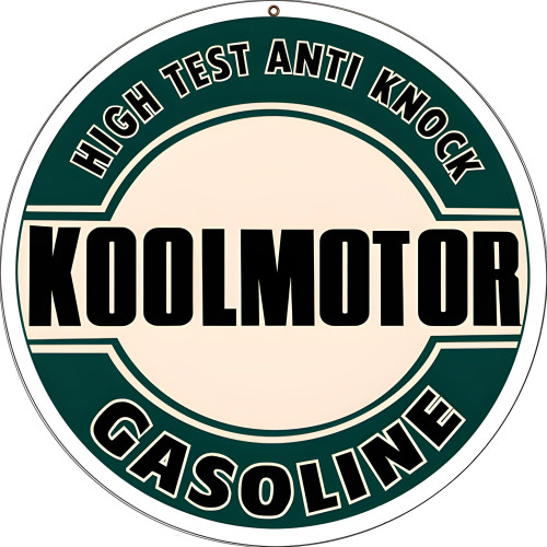 High Test Koolmotor Gasoline Metal Sign - 14" Round