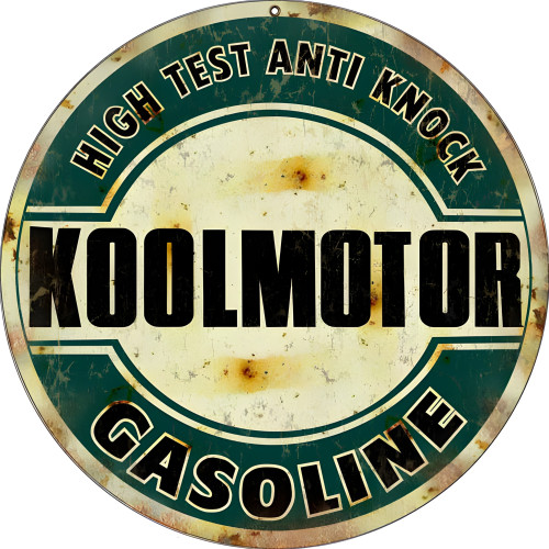 Koolmotor Gasoline Metal Sign - 14" Round