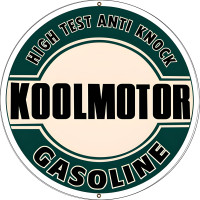 High Test Koolmotor Gasoline Metal Sign - 24" Round
