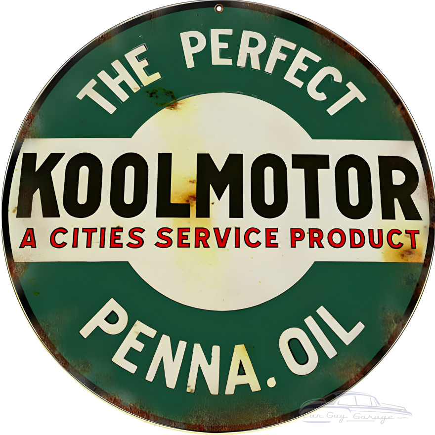 Koolmotor Penna Oil Metal Sign - 14" Round Koolmotor Penna Oil Metal Sign - 14" Round