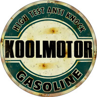 Koolmotor Gasoline Metal Sign - 24" Round