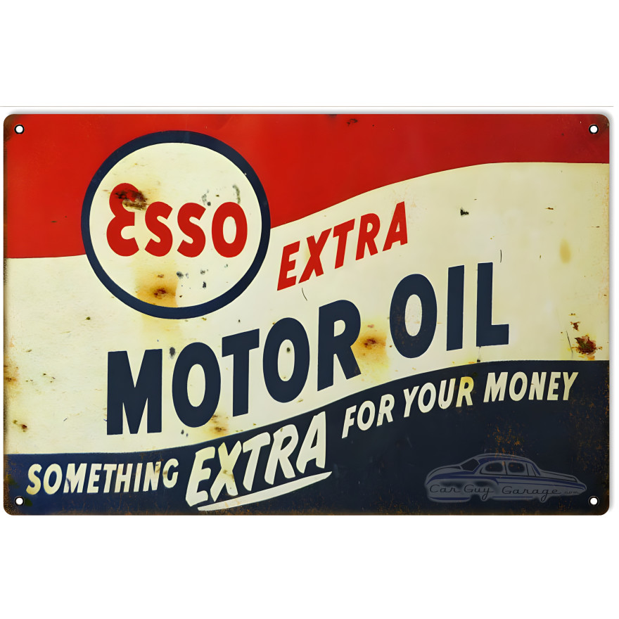 ESSO Extra Motor Oil Metal Sign - 12" x 18" ESSO Extra Motor Oil Metal Sign - 12" x 18"