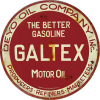 Galtex Motor Oil Metal Sign - 30" Round