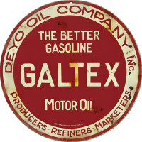 Deyo Galtex Motor Oil Metal Sign - 14" Round