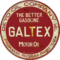 Deyo Galtex Motor Oil Metal Sign - 24" Round