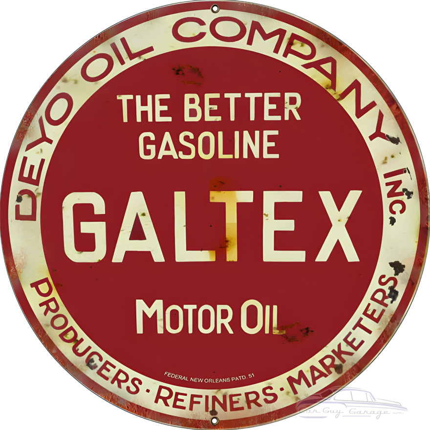 Deyo Galtex Motor Oil Metal Sign - 24" Round Deyo Galtex Motor Oil Metal Sign - 24" Round