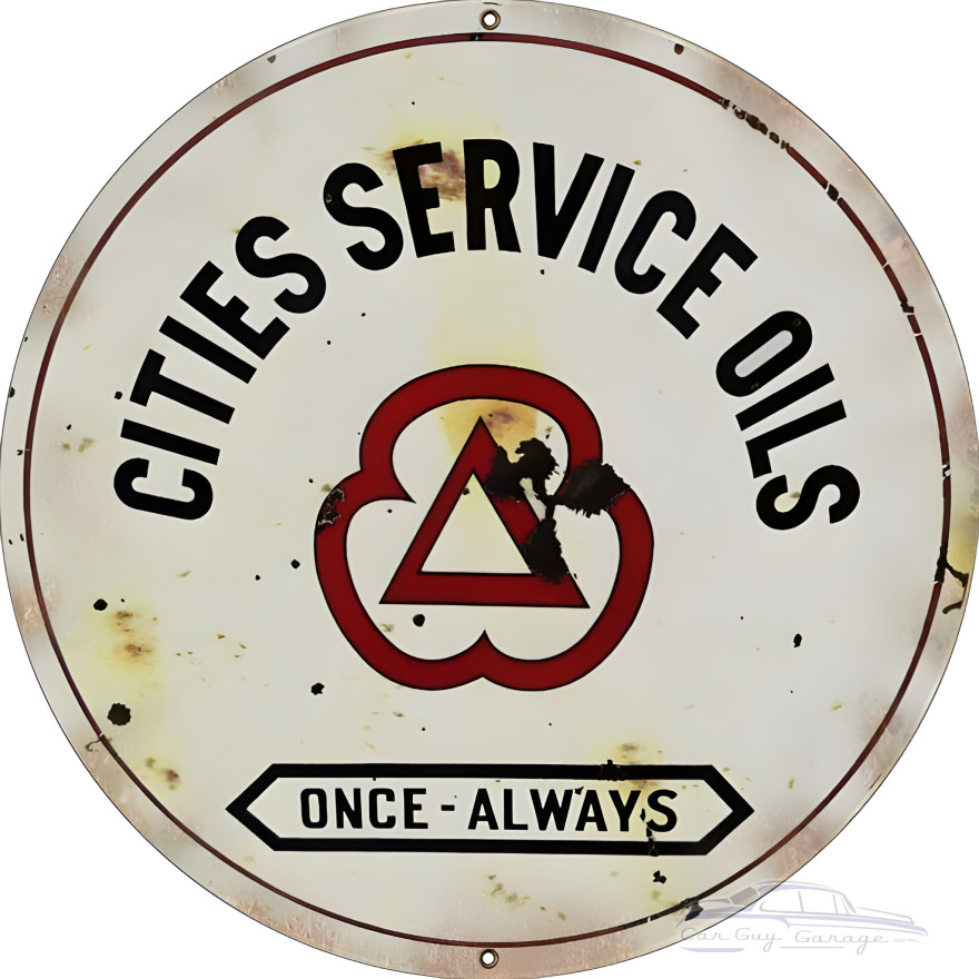 Cities Service Oils Metal Sign - 24" Round Cities Service Oils Metal Sign - 24" Round