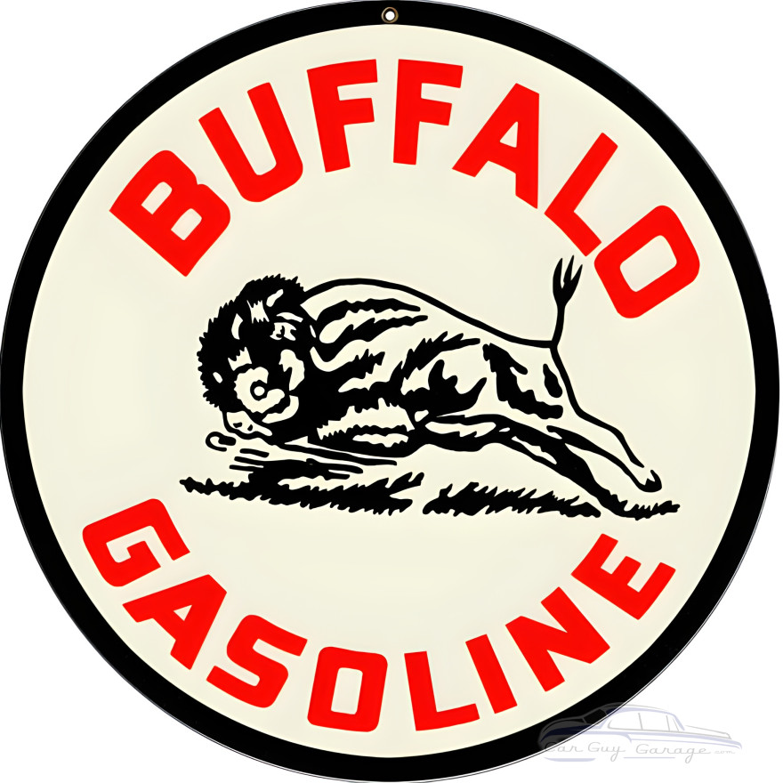Buffalo Gasoline Motor Oil Metal Sign - 14" Round Buffalo Gasoline Motor Oil Metal Sign - 14" Round