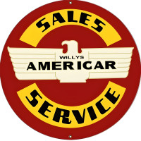 Americar Sales Service Metal Sign - 24" Round