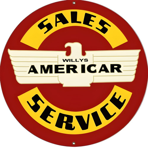 Americar Sales Service Metal Sign - 24" Round