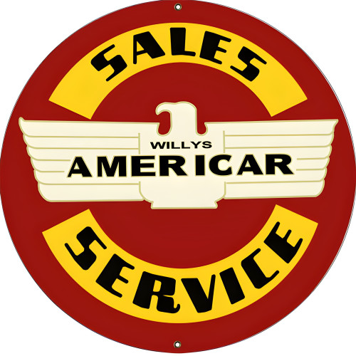 Americar Sales Service Metal Sign - 18" Round