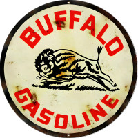 Buffalo Gasoline Metal Sign - 18" Round