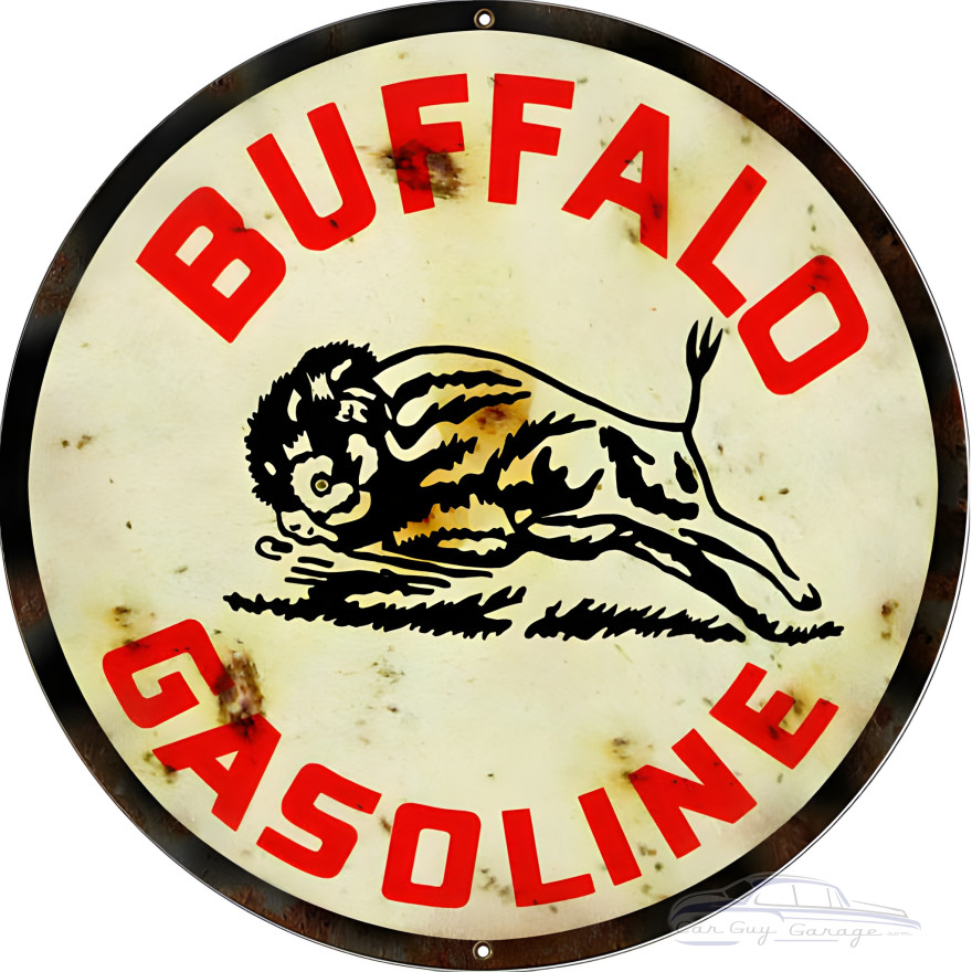 Buffalo Gasoline Metal Sign - 18" Round Buffalo Gasoline Metal Sign - 18" Round