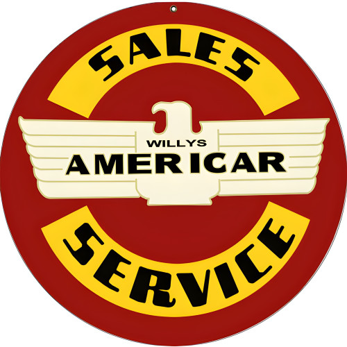 Americar Sales Service Metal Sign - 14" Round