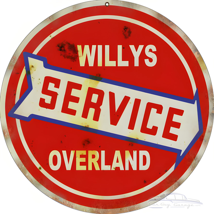 Willy's Service Overland Metal Sign - 14" Round Willy's Service Overland Metal Sign - 14" Round