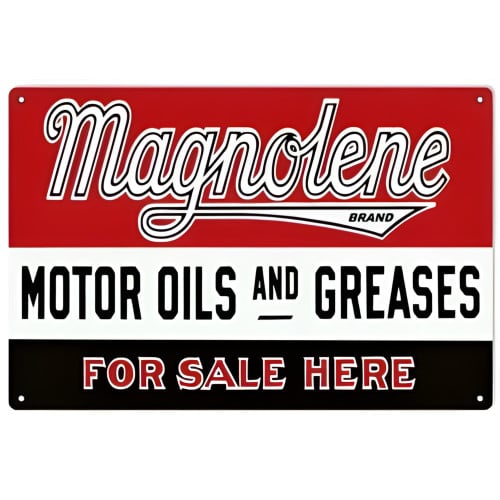 Magnolene Motor Oils And Greases Metal Sign - 16" x 24"