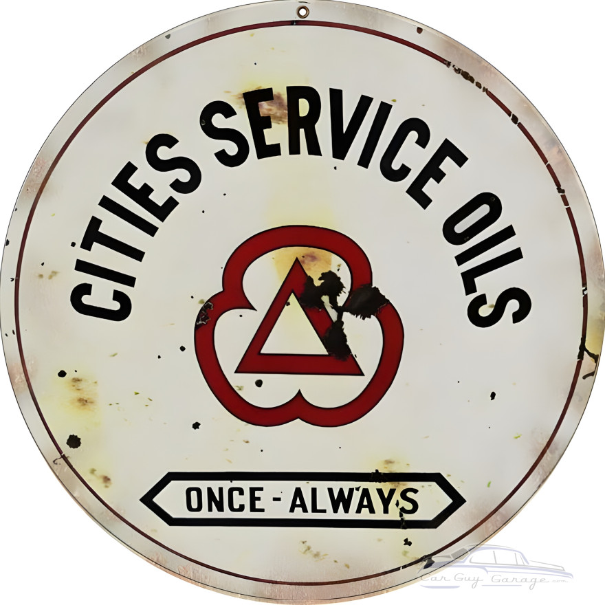 Cities Service Oils Metal Sign - 14" Round Cities Service Oils Metal Sign - 14" Round