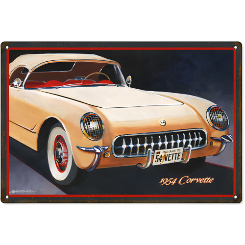 Nostalgic Corvette 1954 Series Metal Sign - 12" x 18"