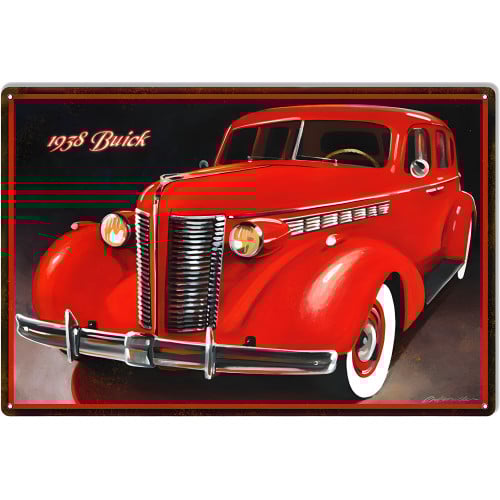 1938 Buick Roadmaster Metal Sign - 12" x 18"