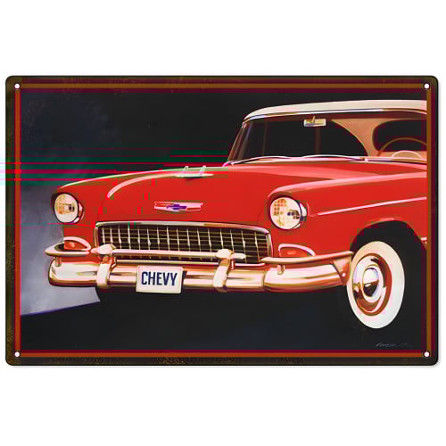 1955 Chevy Bel Air Front End Metal Sign - 12" x 18"