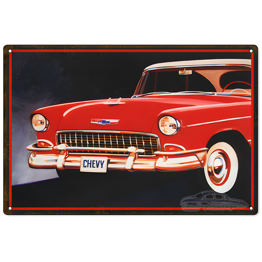 1955 Chevy Bel Air Front End Metal Sign - 12" x 18" 1955 Chevy Bel Air Front End Metal Sign - 12" x 18"