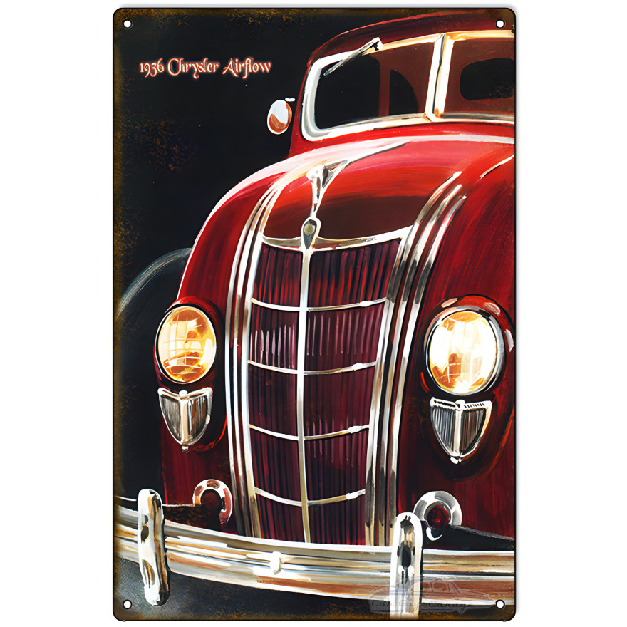 1936 Chrysler Airflow Metal Sign - 12" x 18" 1936 Chrysler Airflow Metal Sign - 12" x 18"