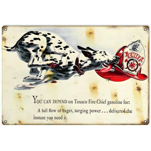 Texaco Fire-Chief Gasoline Metal Sign - 12" x 18"