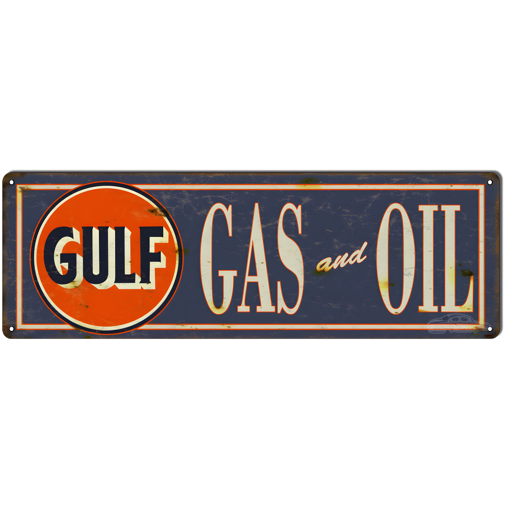 Gulf Gas & Oil Metal Sign - 6" x 18"
