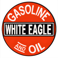 White Eagle Gas And Oil Metal Sign - 14" Round