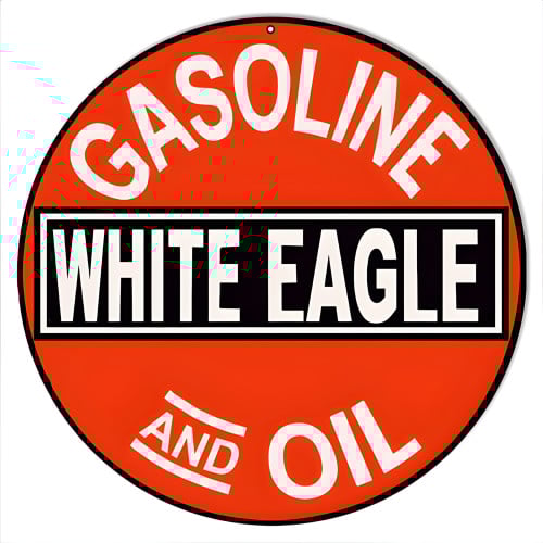 White Eagle Gas And Oil Metal Sign - 14" Round