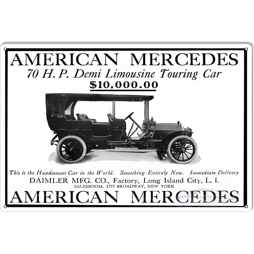 American Mercedes 70 H.P. Demi Limousine Tour Car Metal Sign - 12" x 18" American Mercedes 70 H.P. Demi Limousine Tour Car Metal Sign - 12" x 18"