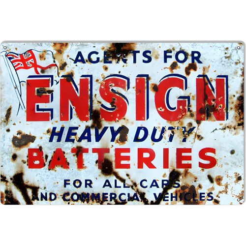AGENTS For ENSIGN Heavy Duty BATTERIES Metal Sign - 12" x 18"