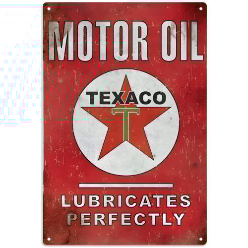 Texaco Motor Oil Metal Sign - 12" x 18"