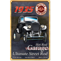 Reproduction 1935 Willy's Sales And Service Hot Rod Garage Ultimate Street Rod Metal Sign - 12" x 18"
