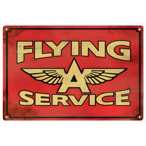 Flying A Service Metal Sign - 12" x 18"