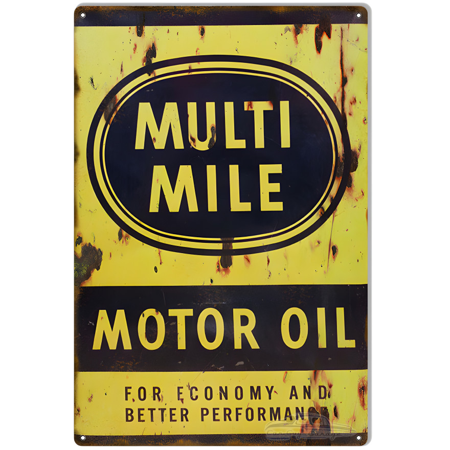 Multi Mile Motor Oil Metal Sign - 12" x 18" Multi Mile Motor Oil Metal Sign - 12" x 18"