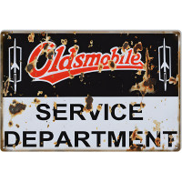 Oldsmobile Service Department Metal Sign - 12" x 18"