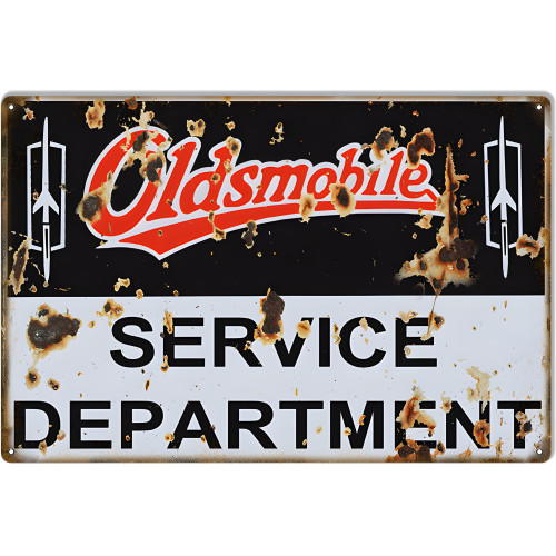 Oldsmobile Service Department Metal Sign - 12" x 18"