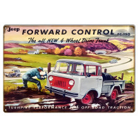 Jeep Forward Control Metal Sign - 12" x 18"