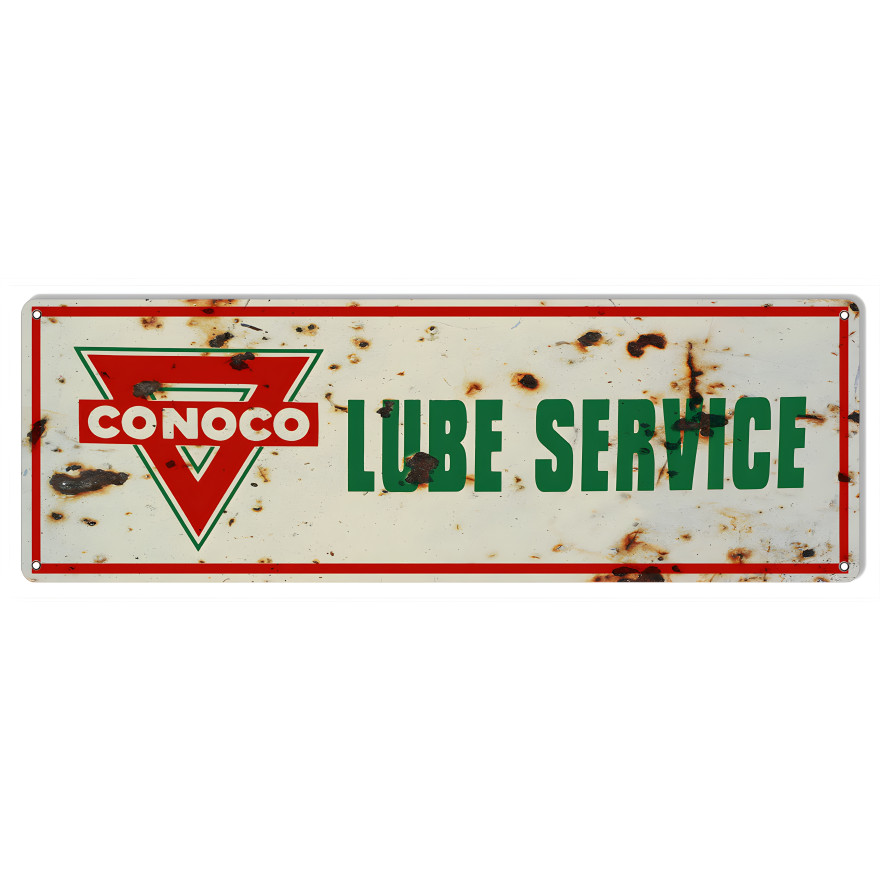 Conoco Lube Motor Oil Metal Sign - 8" x 24" Conoco Lube Motor Oil Metal Sign - 8" x 24"
