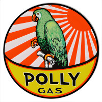 Orange And Yellow Polly Gas Metal Sign - 14" Round
