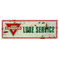 Conoco Lube Motor Oil Metal Sign - 6" x 18"