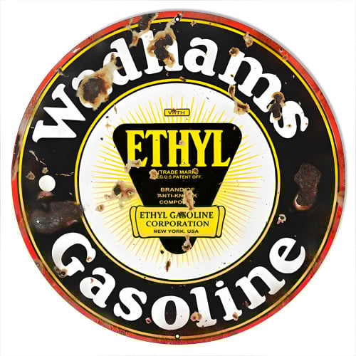 Wadhams Ethyl Gasoline Metal Sign - 24" Round