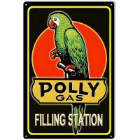 Polly Gas Filling Station Metal Sign - 12" x 18"