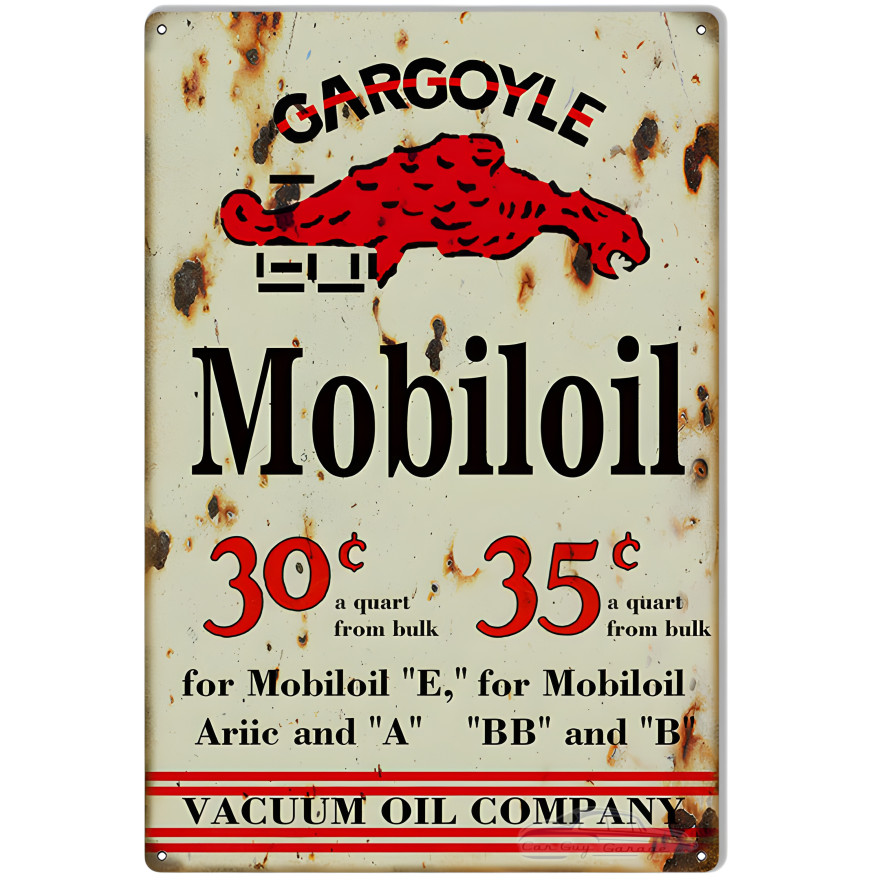 Large Reproduction Gargoyle Mobiloil Metal Sign - 16" x 24" Large Reproduction Gargoyle Mobiloil Metal Sign - 16" x 24"