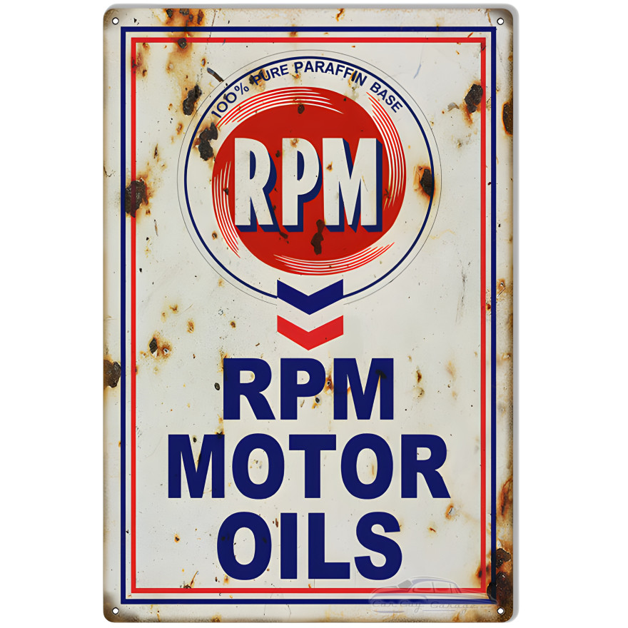 RPM Motor Oils Metal Sign - 12" x 18" RPM Motor Oils Metal Sign - 12" x 18"