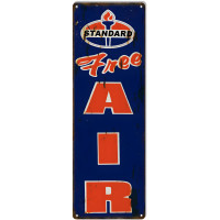 Standard Free Air Gasoline Metal Sign - 6" x 18"