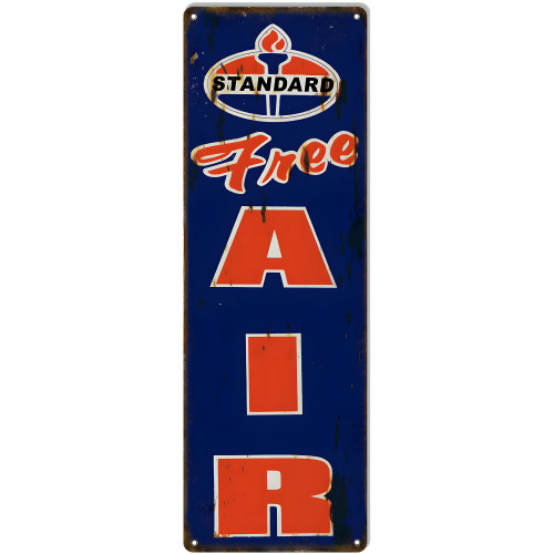 Standard Free Air Gasoline Metal Sign - 8" x 24"