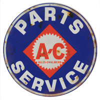 AC Parts And Service Motor Oil Metal Sign - 14" Round