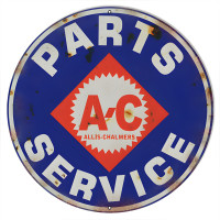AC Parts Service Motor Oil Metal Sign - 24" Round